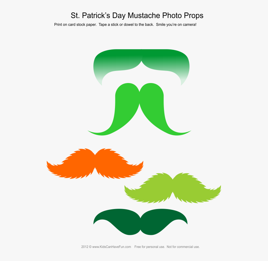 Patrick"s Day Mustache Photo Booth Props - Moustache, HD Png Download, Free Download