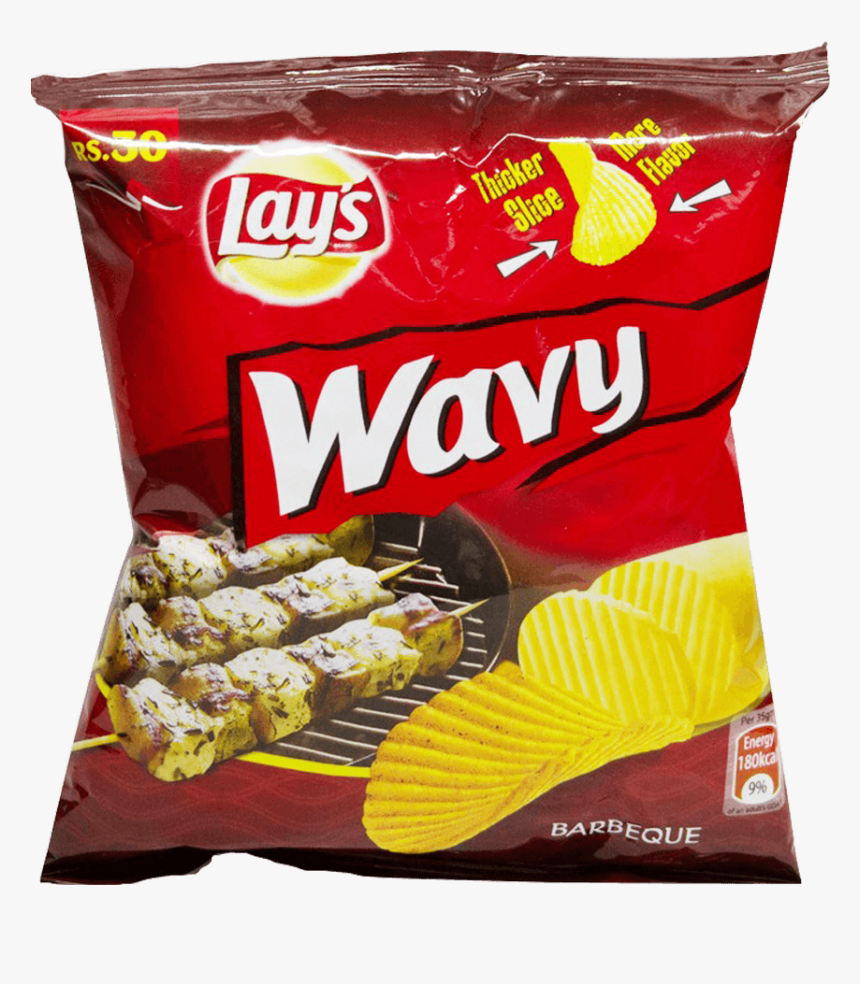 Lays Wavy Chips Barbeque 35 Gm - Lays Chips, HD Png Download, Free Download