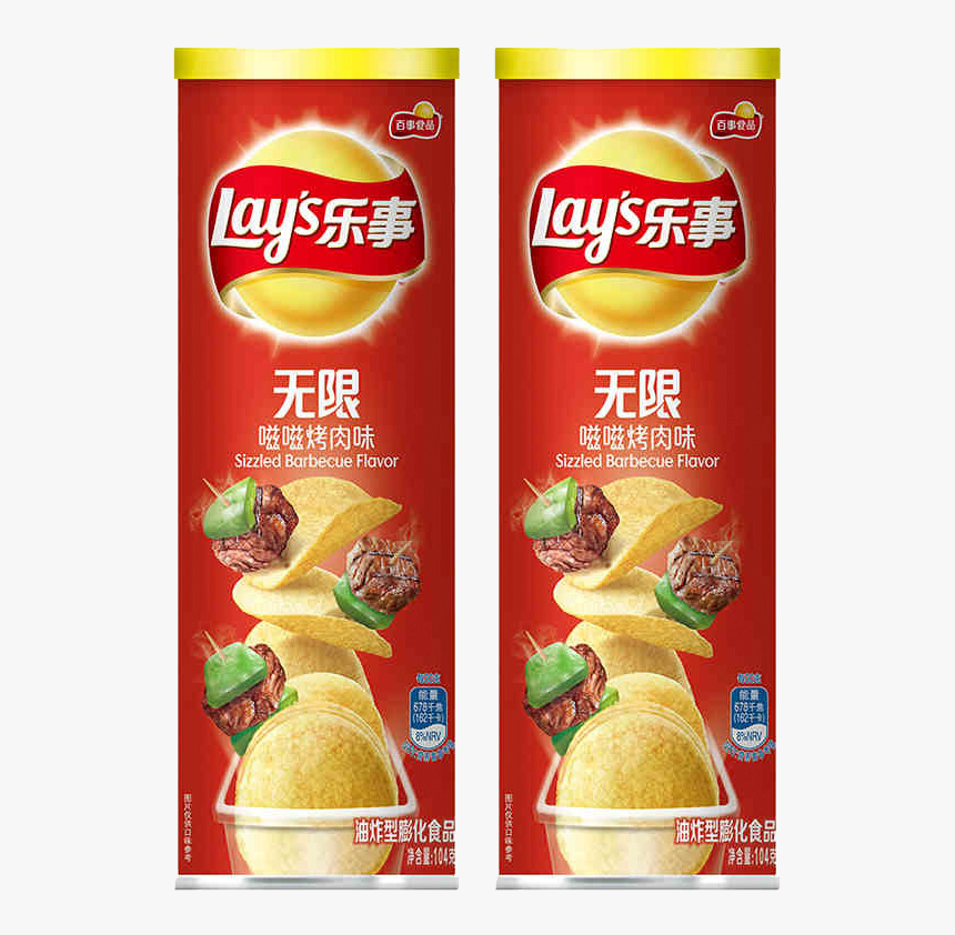 Lay"s Lay"s Potato Chips, Canned Office Snack Puffed - Lays Sizzled Barbeque Flavour, HD Png Download, Free Download