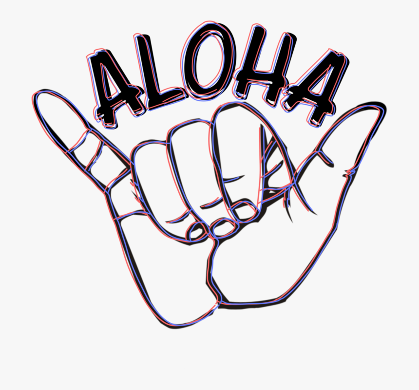 Aloha By Herbluebox - Pink Hang Loose Sticker, HD Png Download - kindpng