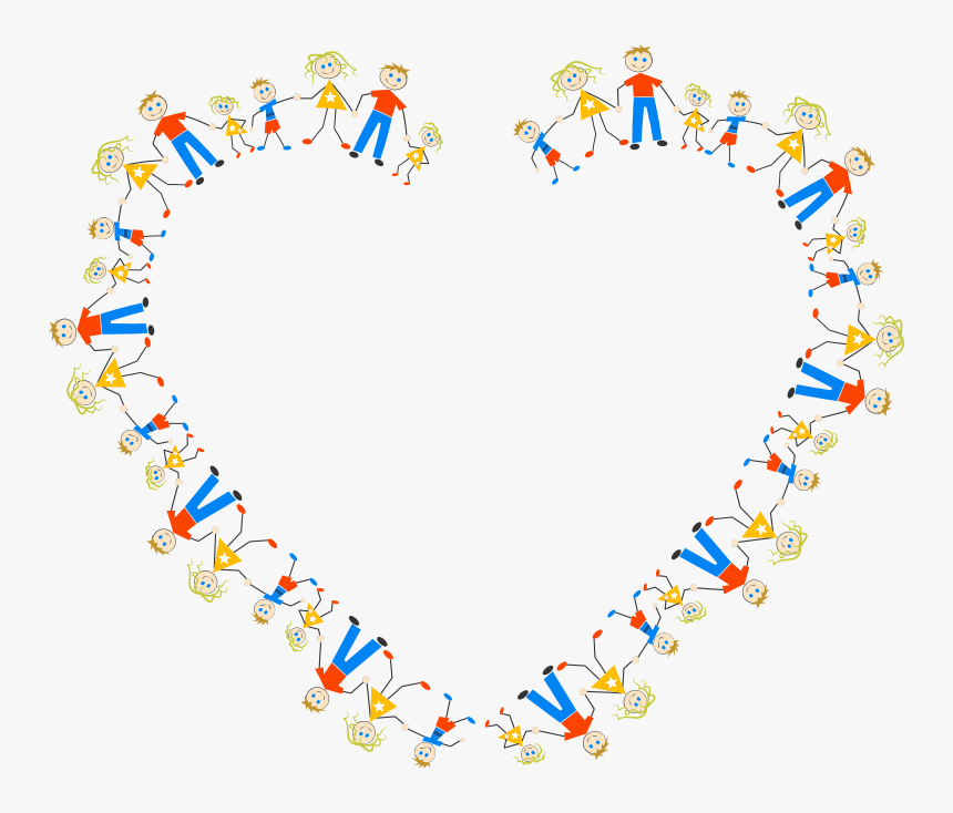 Stick Figure Family Heart - Stick Figures Around Heart, HD Png Download, Free Download