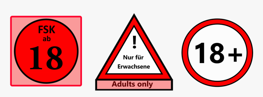 18, Adults, Age Rating, Age Restriction, Years - Traffic Sign, HD Png Download, Free Download