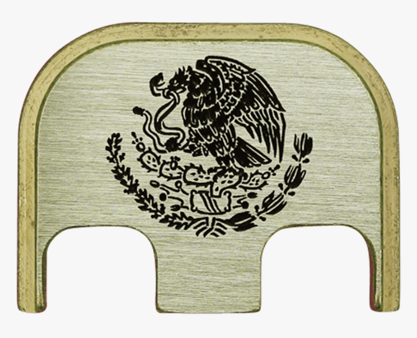 Mexican Eagle Brass Brushed Finish Back Plate - Coat Of Arms Of Mexico, HD Png Download, Free Download