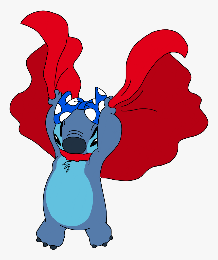 Stitch Liloandstitch Disney Drawing Mydrawing Cute - Stitch With Red Cape, HD Png Download, Free Download