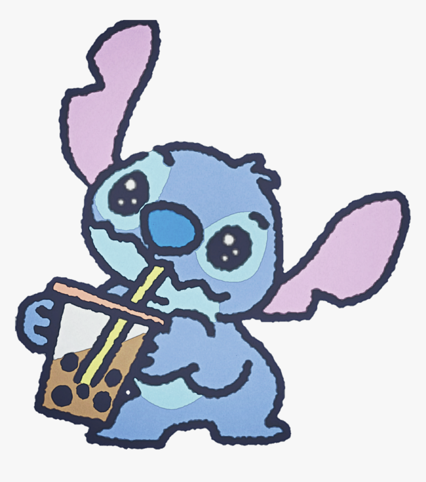 Stitch Cute Watercolor Handpainted Disney Bubbletea - Disney Stitch Cute, HD Png Download, Free Download