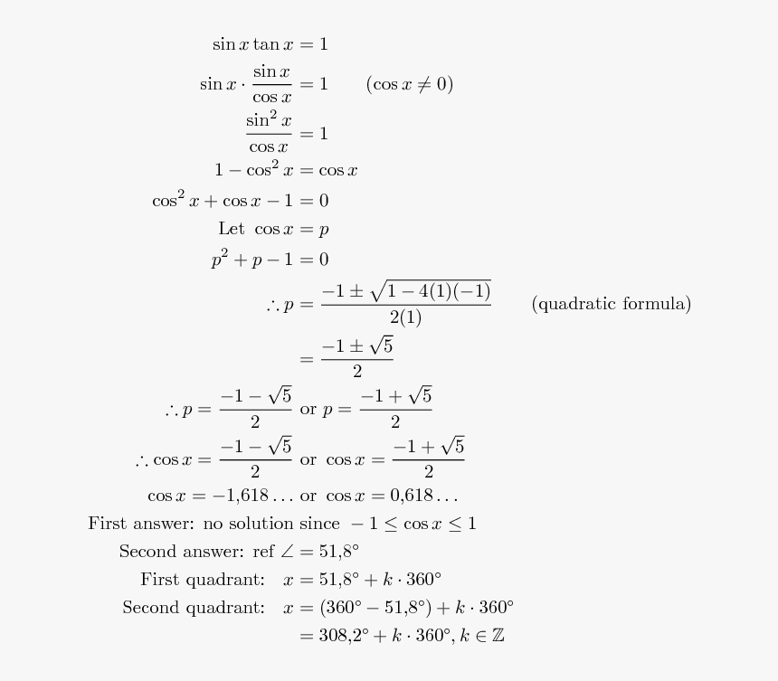 General Solution Trig Grade 12, HD Png Download, Free Download