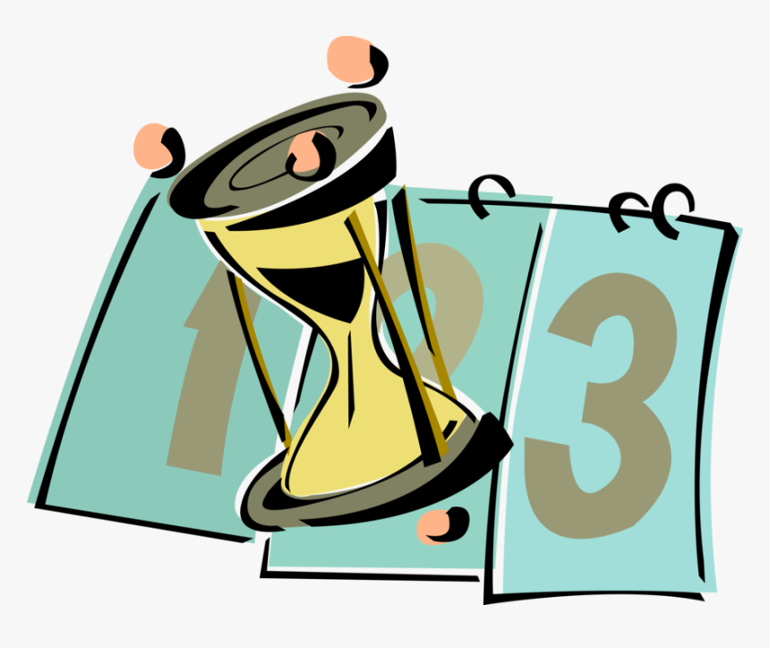 Vector Illustration Of Calendar Counts Days With Hourglass - El Grup, HD Png Download, Free Download