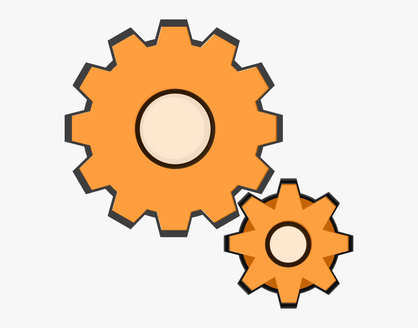 Gears Clipart Orange - Transparent Background Gears Clipart, HD Png Download, Free Download