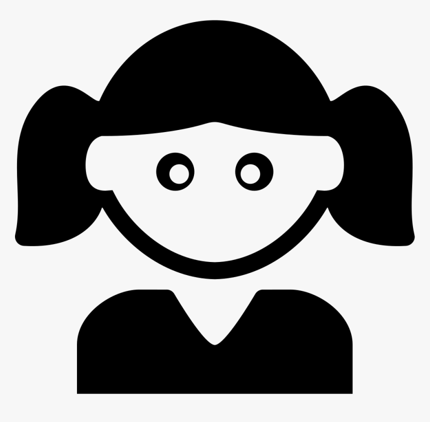 Female Child With Two Ponytails - Female Child Icon, HD Png Download, Free Download