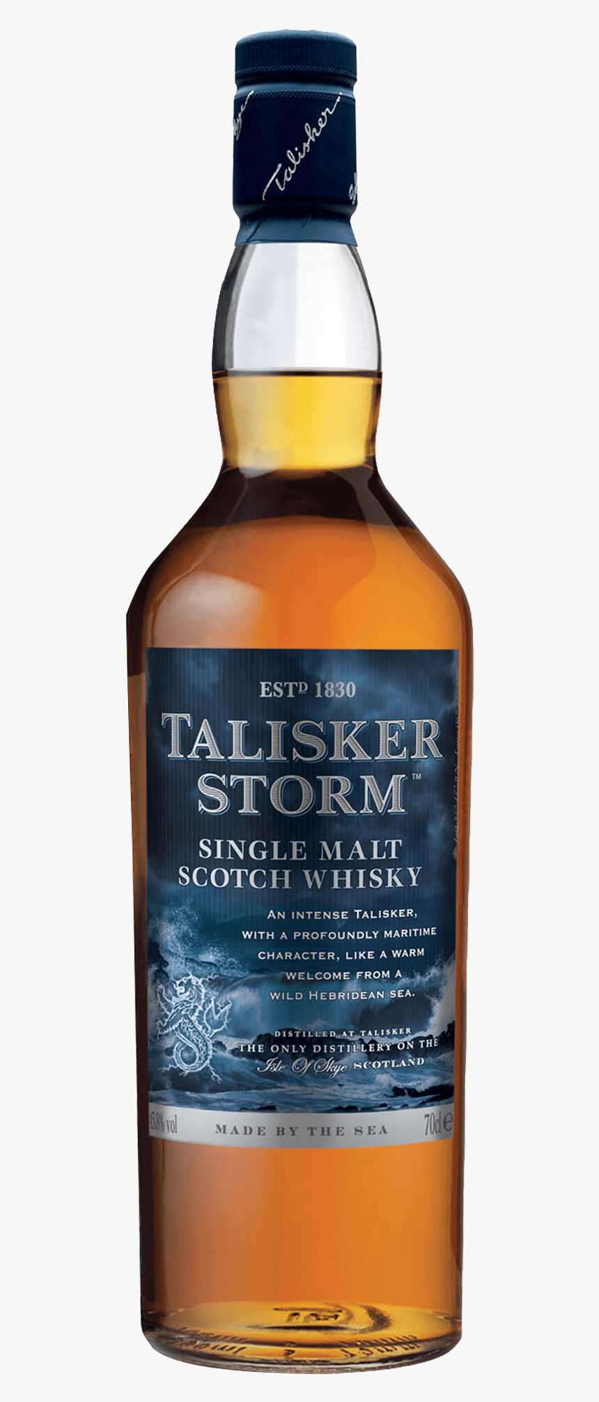 Alcoholic Beverage,distilled Whisky,blended Malt Whisky,single - Talisker Storm Single Malt Scotch Whisky, HD Png Download, Free Download