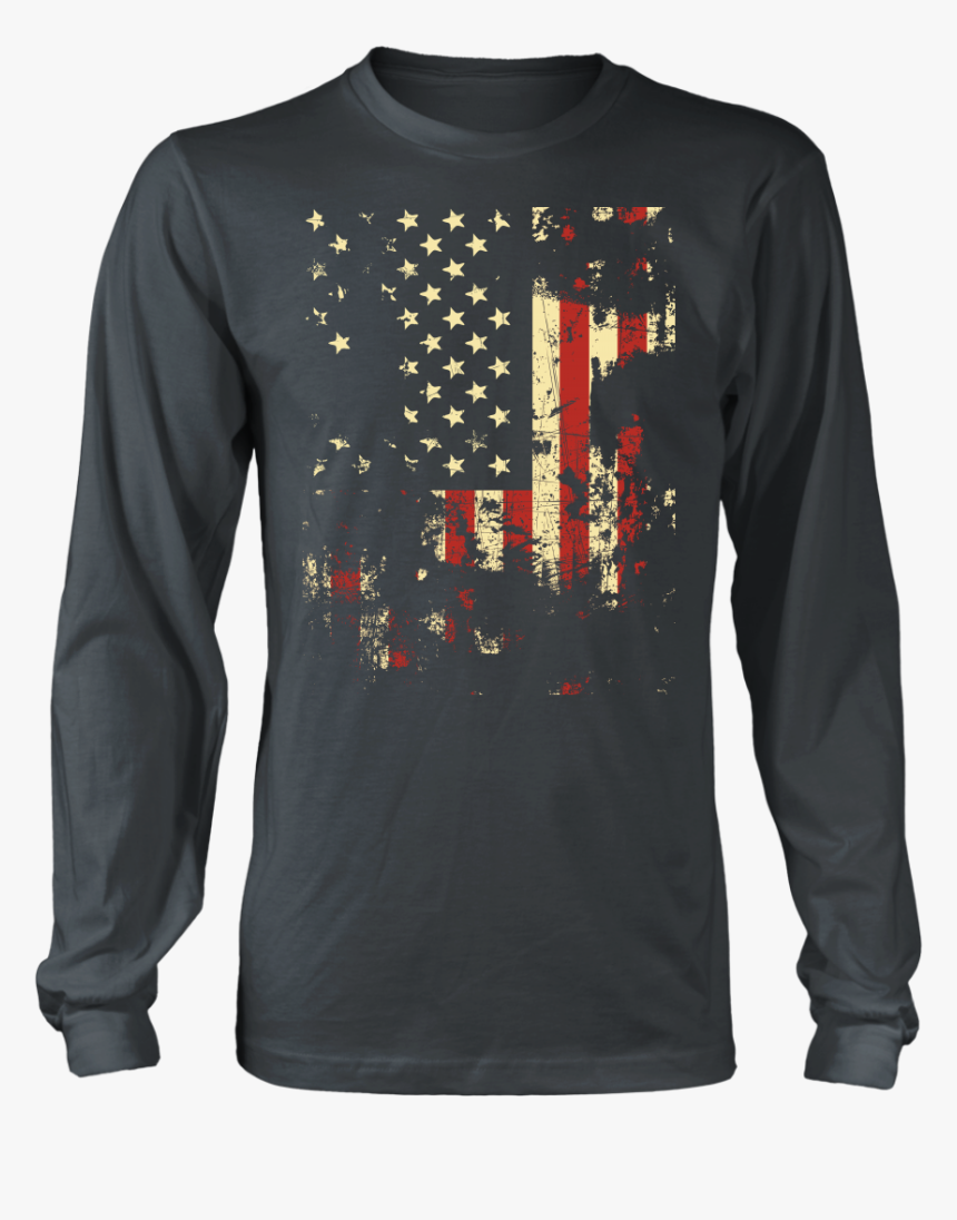 Distressed American Flag District Long Sleeve - Genesis Tshirt Peter Gabriel, HD Png Download, Free Download