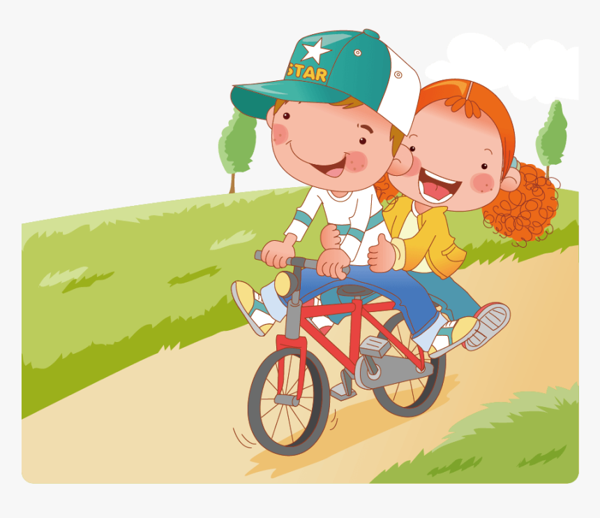 Transparent Cyclist Png - Cycling With Friends Drawings, Png Download, Free Download