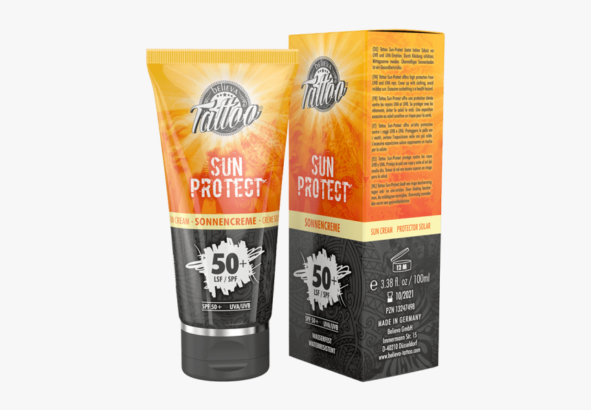 Tattoo Sunprotect 100 Ml - Believa Tattoo Sun Protect, HD Png Download, Free Download