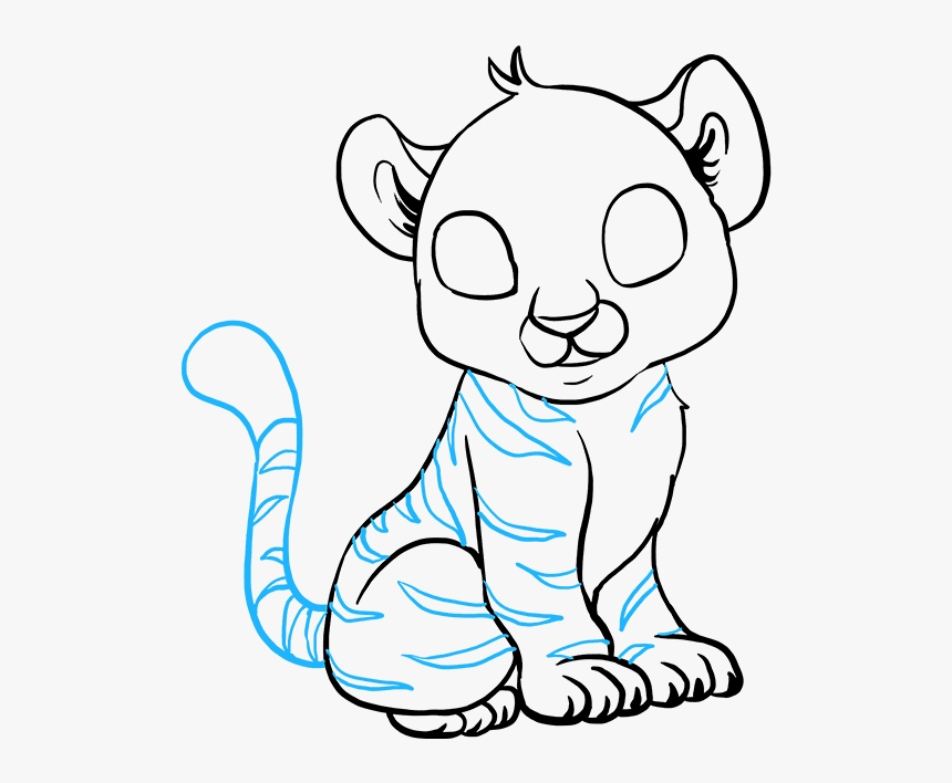 How To Draw Baby Tiger - Baby Tiger Drawing Easy, HD Png Download, Free Download