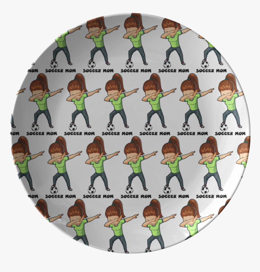 Soccer Mom Dabbing Funny Dinner Plate, Gifts For Football - Cartoon, HD Png Download, Free Download