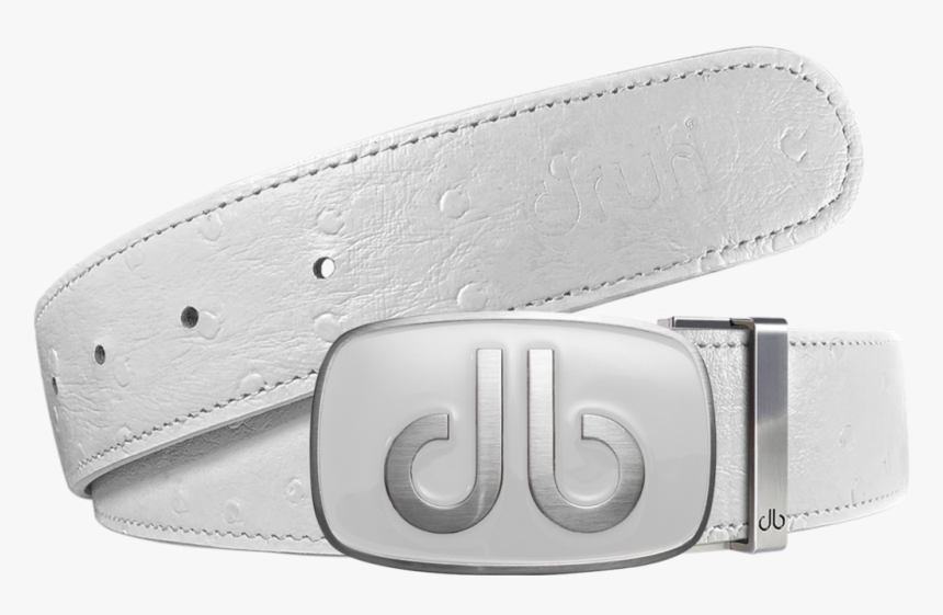 White Ostrich Texture Leather Strap With Db Classic - Belt, HD Png Download, Free Download
