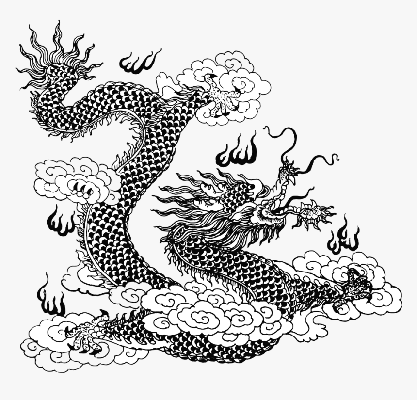 Asian Dragon Png - Dragon Line Art Png, Transparent Png, Free Download