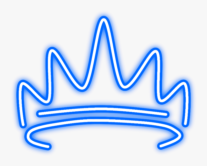 #neon #glow #crown #blue #hat #freetoedit #mimi #sticker - Glowing Neon Crown Png, Transparent Png, Free Download