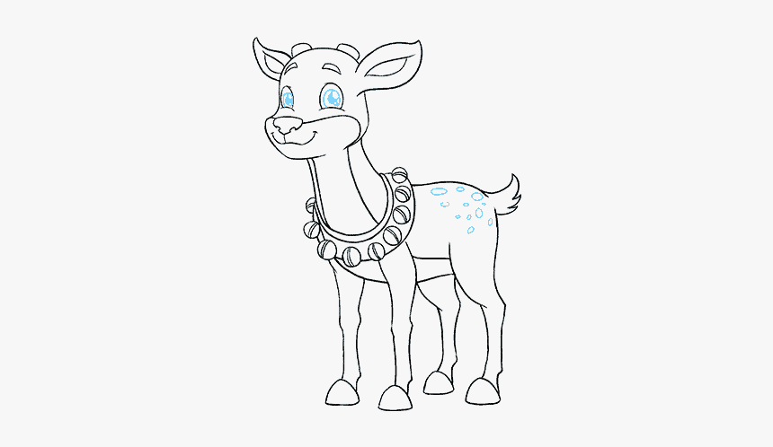 Rudolph The Red Nosed Reindeer Clipart Outline - Dibujos A Lapiz De Caras De Renos, HD Png Download, Free Download