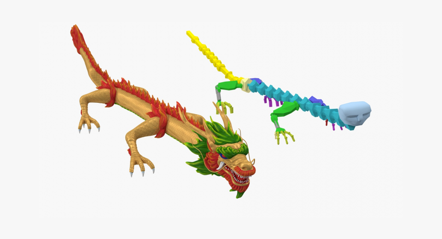 Colorful Chinese Dragon Rigged Royalty-free 3d Model - Animal Figure, HD Png Download, Free Download