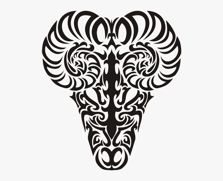 Aries Vector Tribal Clipart Black And White Library - Tribal Vector Png Black And White, Transparent Png, Free Download