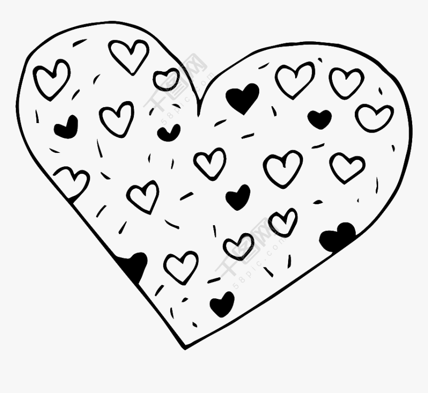 Heart Vector Graphics Image Drawing - Corazones Blanco Y Negro, HD Png Download, Free Download