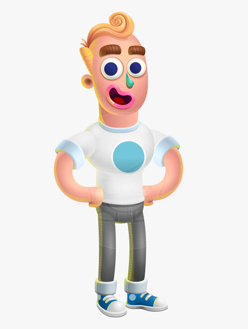 Man With T-shirt Cartoon Vector 3d Character Aka Wesley - T-shirt, HD Png Download, Free Download