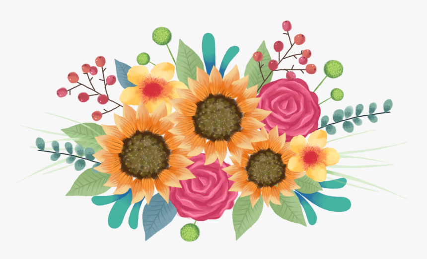 Pintado A Mano Flor Planta Fresco Png Y Psd - Flower Cartoon, Transparent Png, Free Download