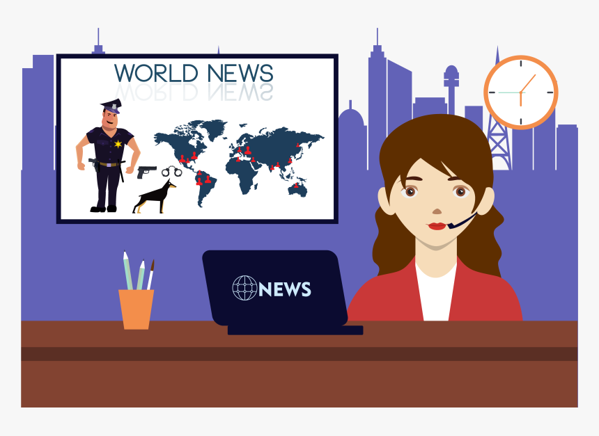 News Presenter Png - Cartoon News Anchor Png, Transparent Png, Free Download