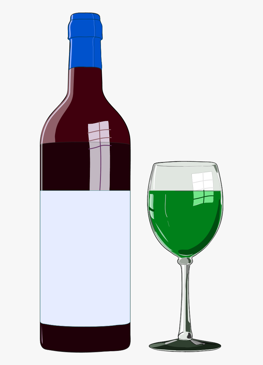 Wine Bottle And Wine Glass - Wine Clipart, HD Png Download, Free Download