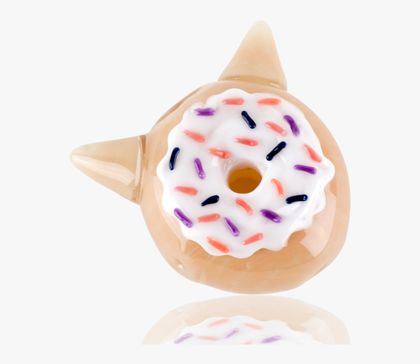 Coconut Glazed Kitty Donut Hand Spoon Pipe By Empire - Doughnut, HD Png Download, Free Download