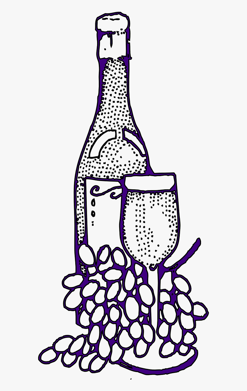 Wine Grapes Glass Bottle Png Image, Transparent Png, Free Download