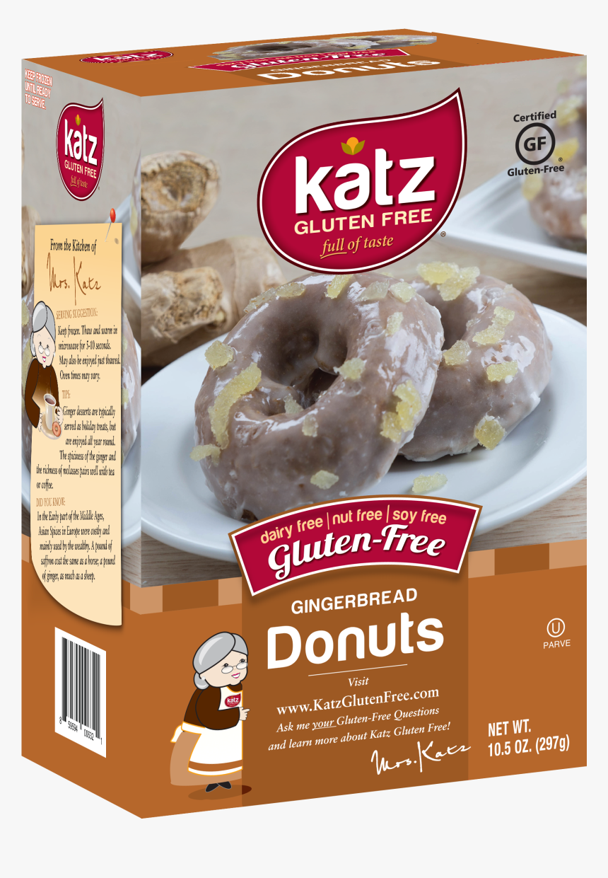 Katz Gluten Free Gingerbread Donuts, - Katz Gluten Free Glazed Chocolate Donut Holes, HD Png Download, Free Download