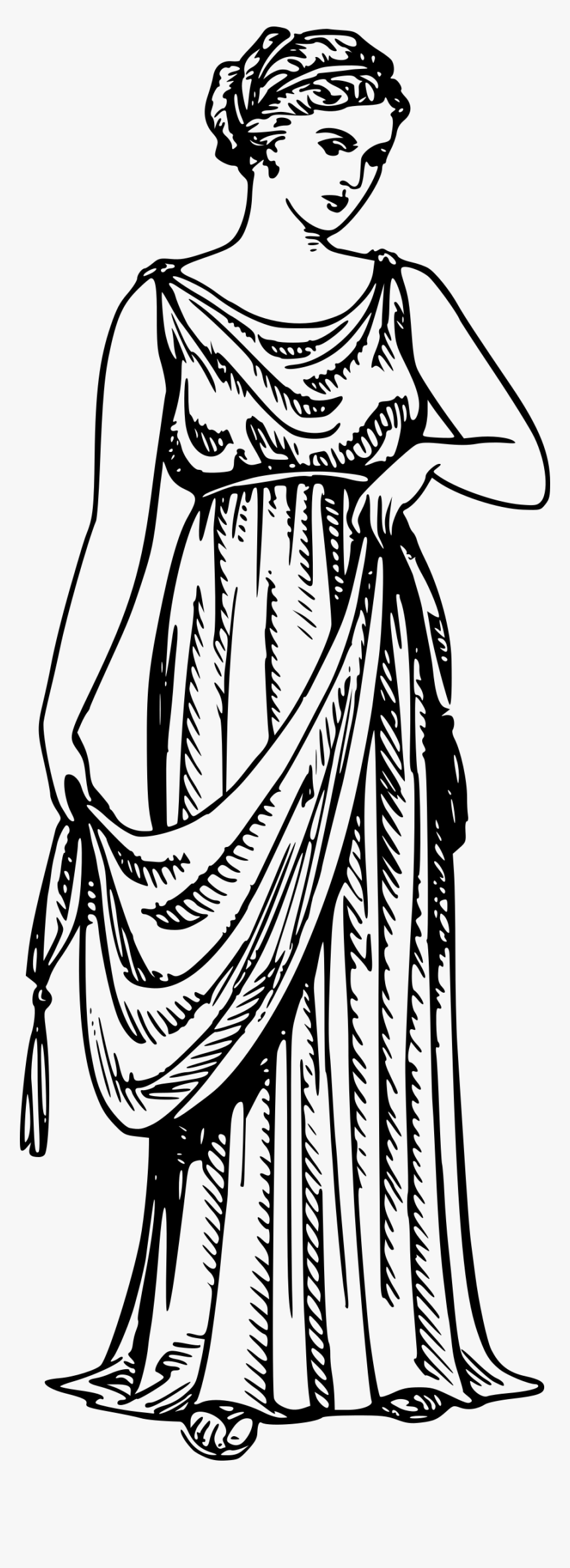 Clip Art Chiton Clothes - Female Ancient Greek Clothing, HD Png Download, Free Download