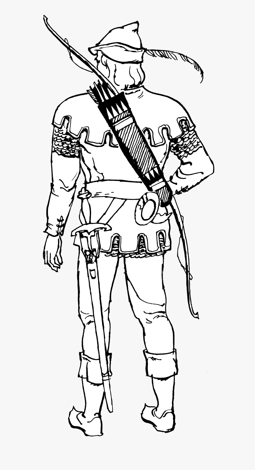 Quiver 2 - Robin Hood Clipart Black And White, HD Png Download, Free Download