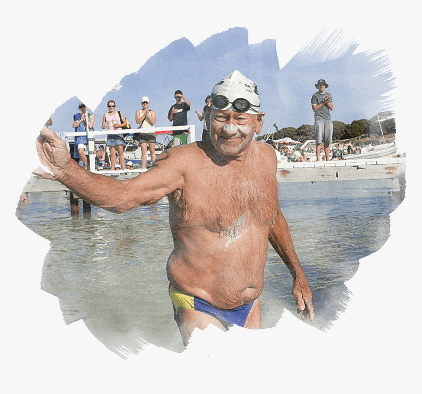 Older Man At Rottnest Channel Swim - Vacation, HD Png Download, Free Download