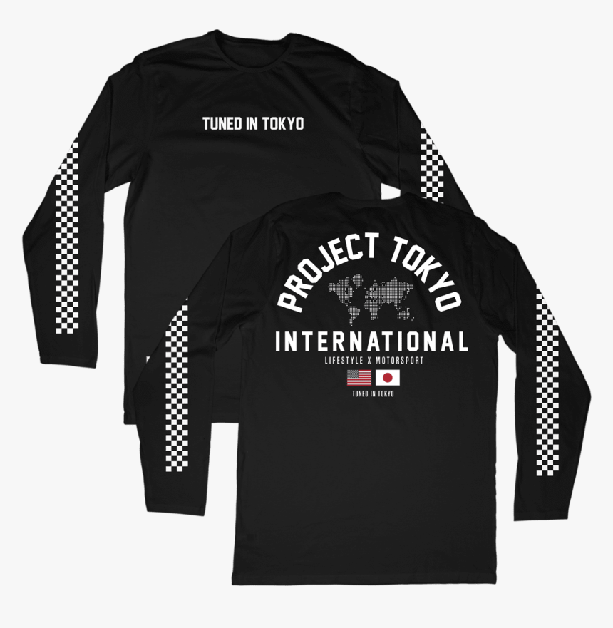 Black Long Sleeve Shirt Front And Back, HD Png Download, Free Download