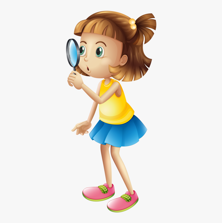 Girl With Magnifying Glass Clipart, HD Png Download, Free Download