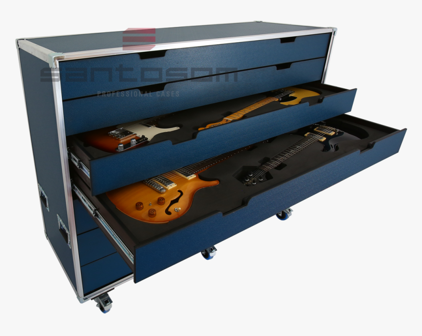 Santosom Flight Case Custom Made Pro Guitarras - Flight Case Guitars Drawers, HD Png Download, Free Download