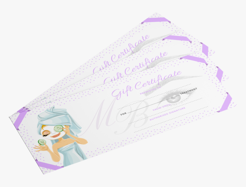 Gift Certificate Mockup Transparent - Cartoon, HD Png Download, Free Download