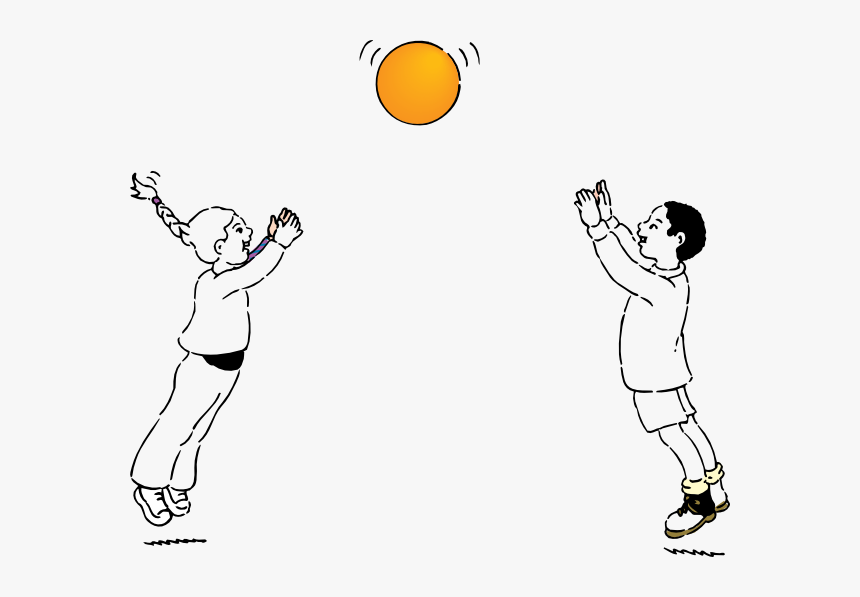 Playing Ball Line Drawing Svg Clip Arts - Throwing A Ball To Someone, HD Png Download, Free Download