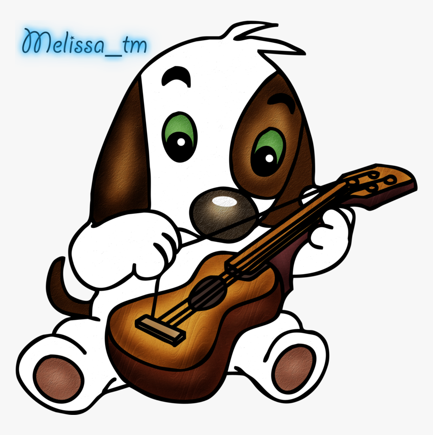 Cute Clipart Guitar - Cartoon Dog With Guitar, HD Png Download, Free Download