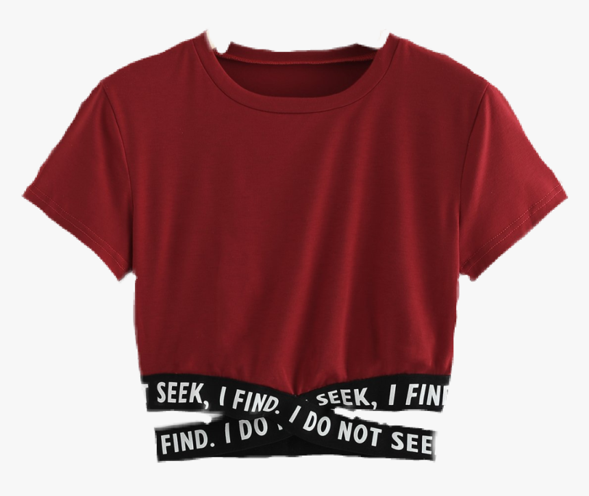 outfit #ropa #blusaroja #red #blous #cool - Find I Do Not Seek Crop Top, HD  Png Download - kindpng