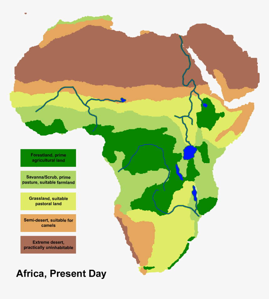 Map Of Africa Png - African Savanna Map, Transparent Png, Free Download