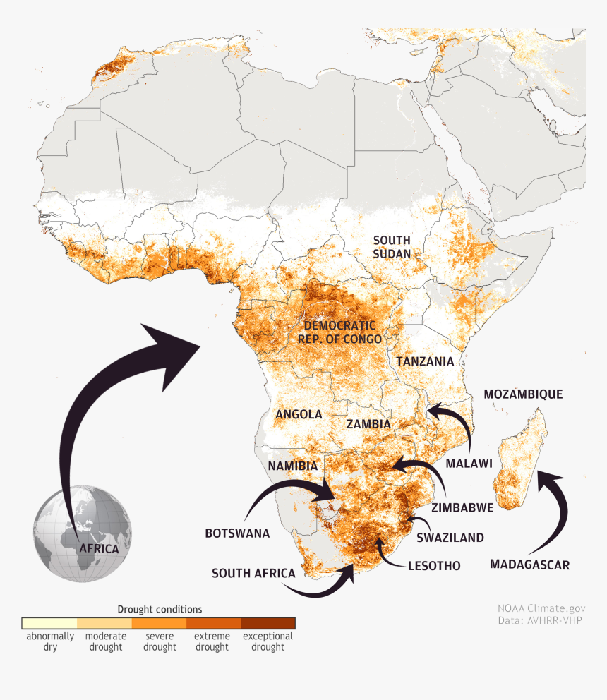 Drought Of Africa Map, HD Png Download, Free Download