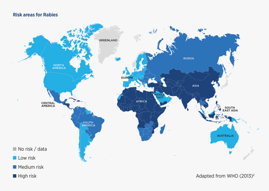 Travellers Rabies Map - World Map, HD Png Download, Free Download