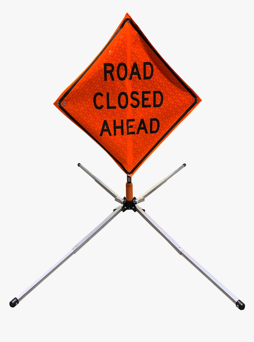 Aluminum Compact Sign Stand W/ Coil Spring Swatch - Road Closed Sign, HD Png Download, Free Download