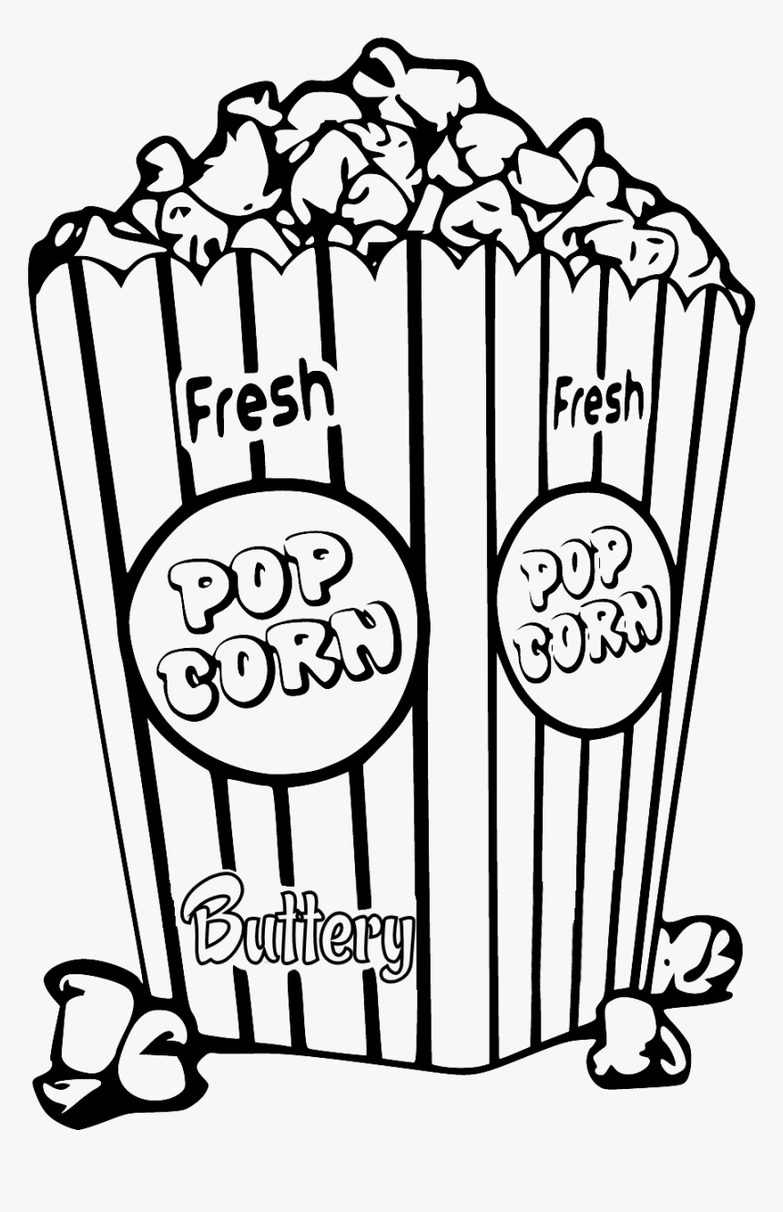 Clip Art Kernel Clip Art - Popcorn Clipart Black And White, HD Png Download, Free Download