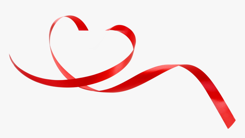 Heart Red Ribbon Love - Long Red Ribbon Png, Transparent Png, Free Download