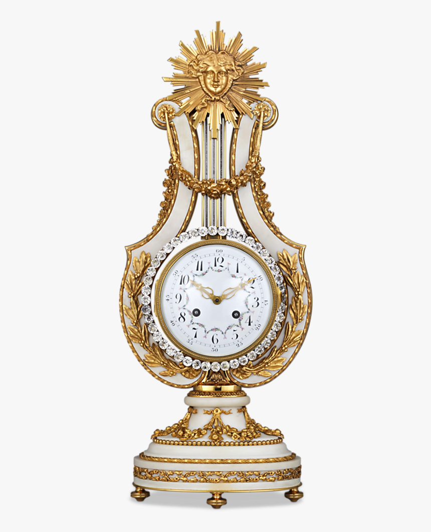 Marble And Ormolu French Lyre Clock - Quartz Clock, HD Png Download, Free Download